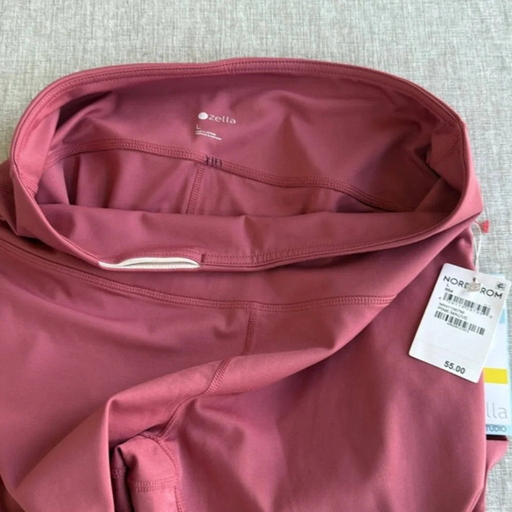 ZELLA Lite Crop Yoga Leggings athletic Pink Mauve Gym Size Large‎ - Picture 6 of 9